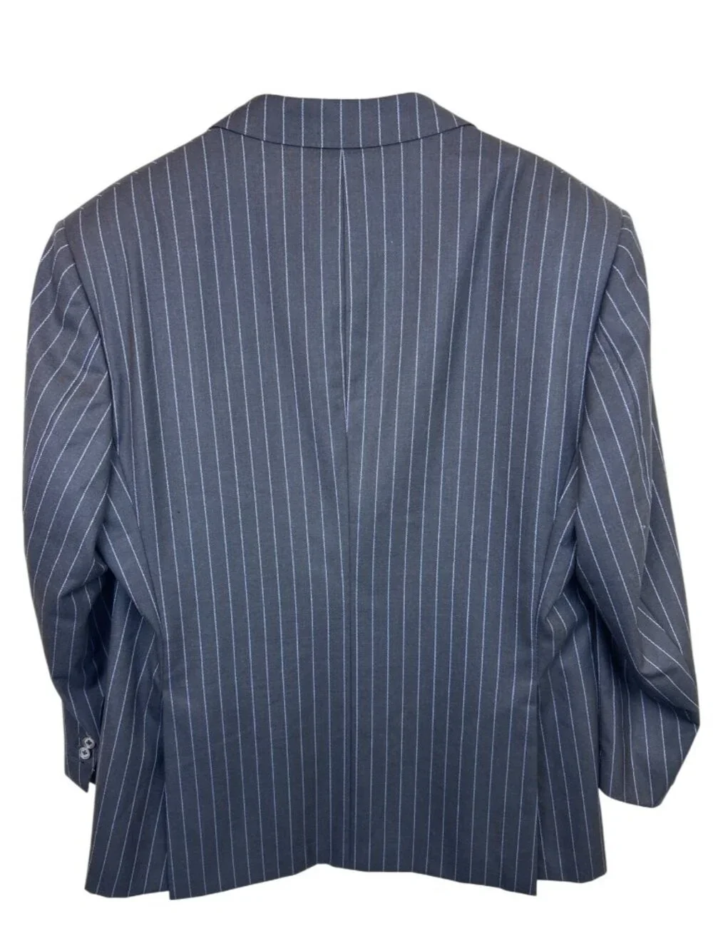 Ravazzolo Suit Jacket Blazer Men's US 44 Gray Blue Pinstripe Virgin Wool Italy
